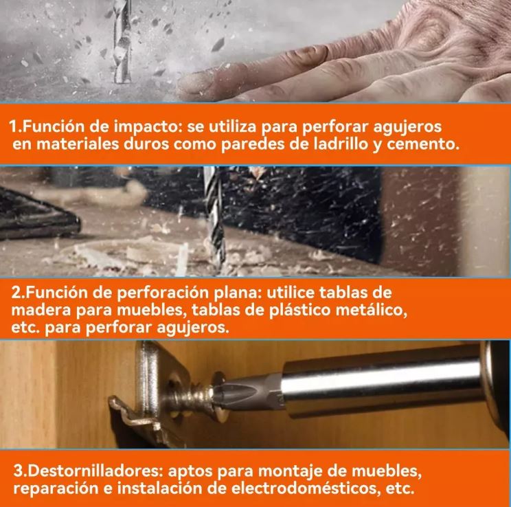 Taladro INALAMBRICO 🧰 Kit De Destornillador Eléctrico 12v