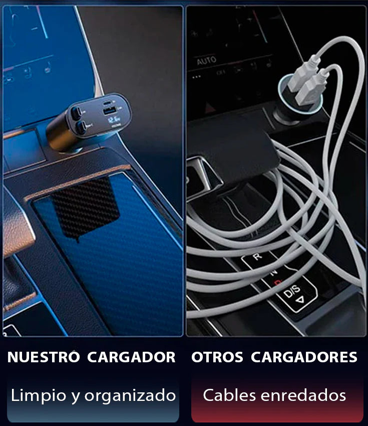Cargador ULTRA RAPIDO 4 en 1 📱🔋 CABLE RETRACTIL 120W