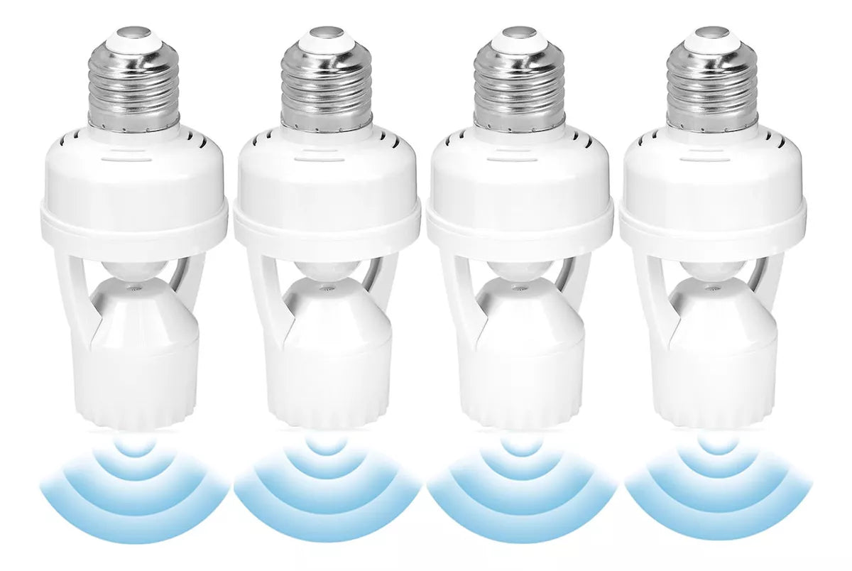Pack de 4 Porta focos - Lámparas con sensor de movimiento