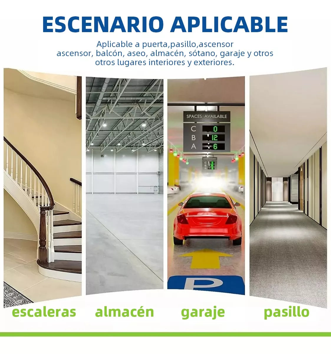Pack de 4 Porta focos - Lámparas con sensor de movimiento