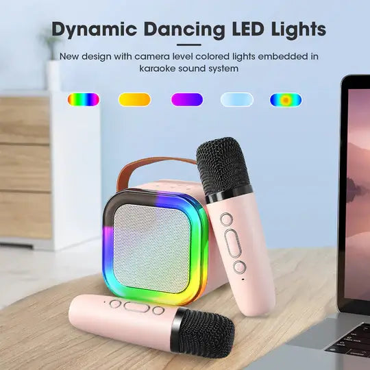 Parlante Portátil Bluetooth - Karaoke con 2 micrófonos