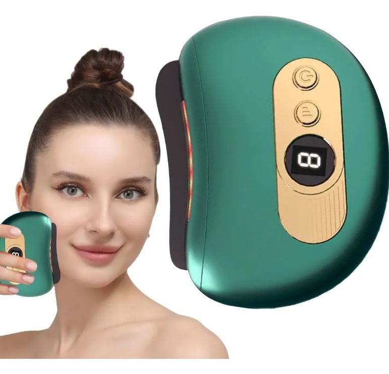 GlowStone™:Masajeador Facial con Calor, Vibración y Luz Roja