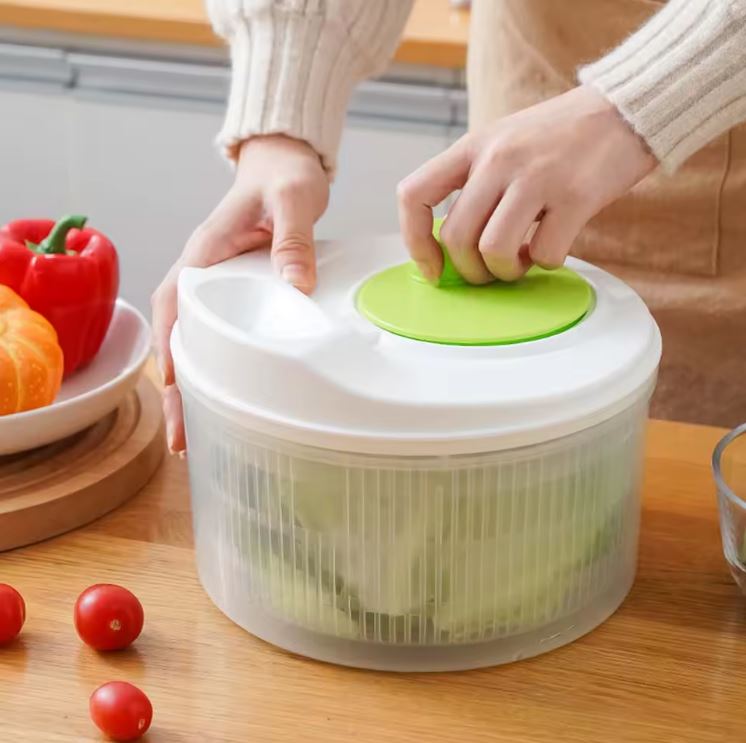 FreshSpin™:El Colador 3 en 1 para Ensaladas Frescas, Frutas y Verduras Siempre Listas 🥗
