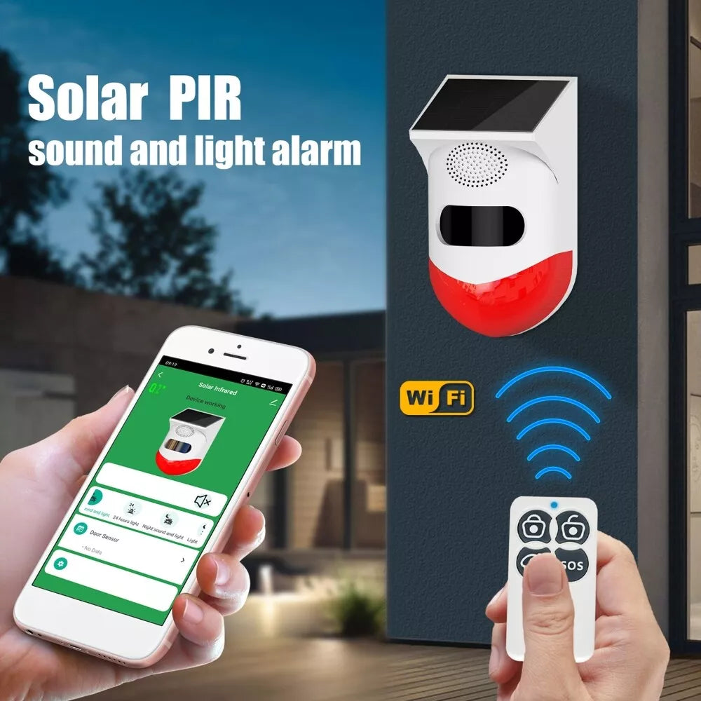 Alarma solar con conexión Wifi + Control remoto
