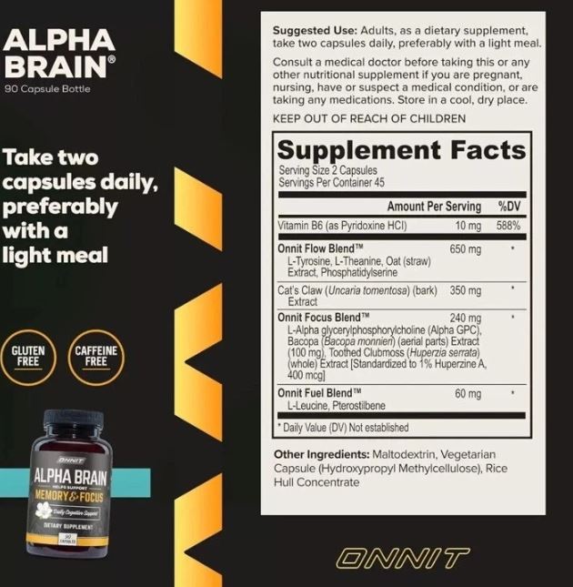 Alpha Brain Focus™:Optimiza memoria, concentración al 100 % y velocidad de pensamiento 60capsulas