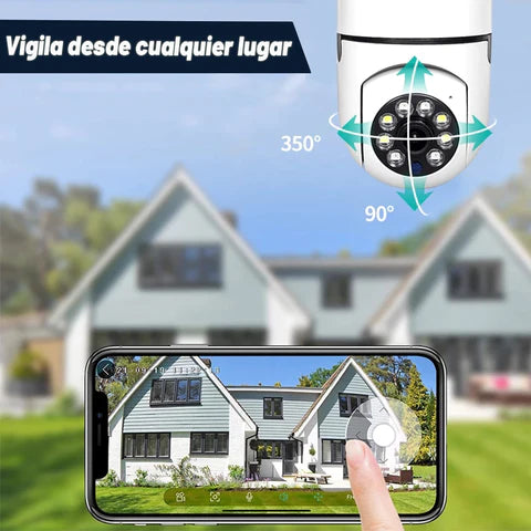 Foco Camara de Seguridad de 360° con Wifi Full HD