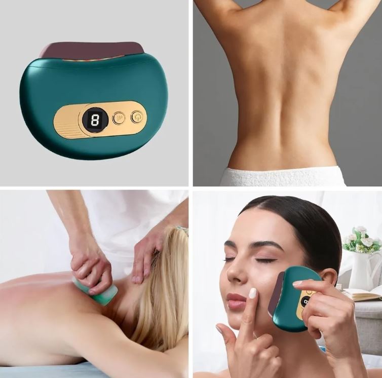 GlowStone™:Masajeador Facial con Calor, Vibración y Luz Roja