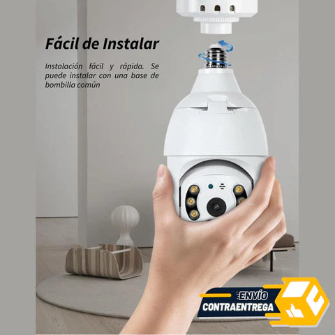 Foco Camara de Seguridad de 360° con Wifi Full HD