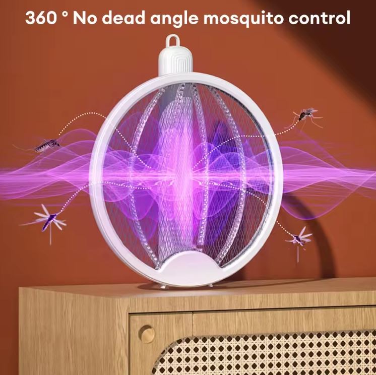 Matamoscas Eléctricos Plegables, Dispositivos Portátiles para Insectos con Función de Atracción de Luz Morada