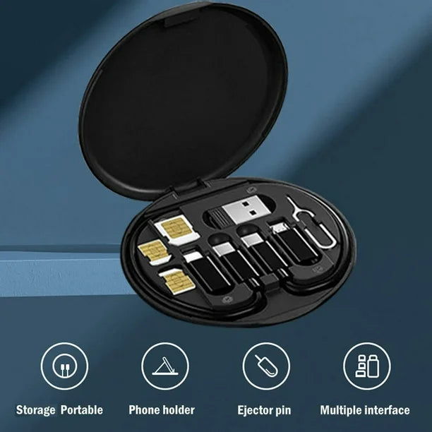Caja de almacenamiento de cables de datos portátil multifuncional Sin espejo