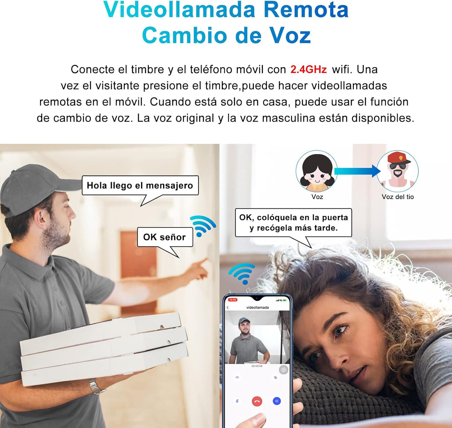 Timbre Inalámbrico con Cámara HD