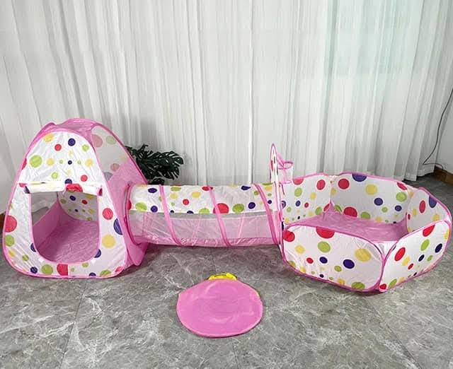 Túnel Interactivo para Niños con Canasta y Alberca de Pelotas