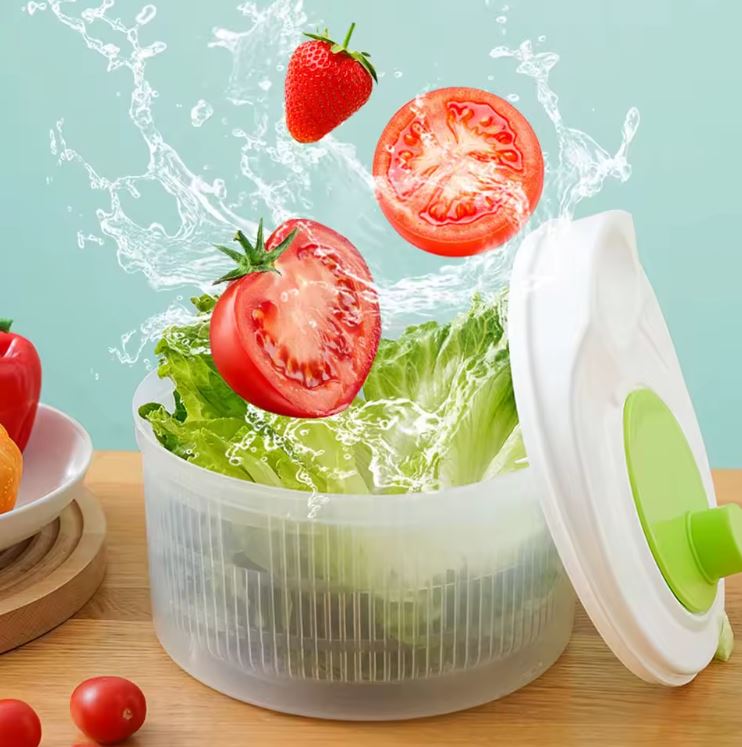 FreshSpin™:El Colador 3 en 1 para Ensaladas Frescas, Frutas y Verduras Siempre Listas 🥗