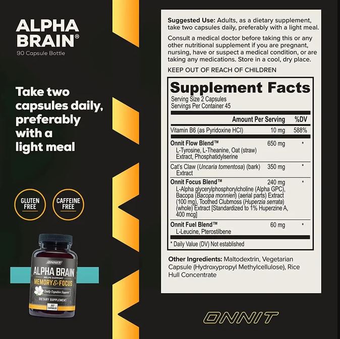Alpha Brain Focus™:Optimiza memoria, concentración al 100 % y velocidad de pensamiento 60capsulas