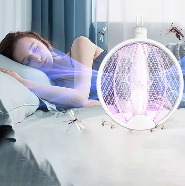 Matamoscas Eléctricos Plegables, Dispositivos Portátiles para Insectos con Función de Atracción de Luz Morada