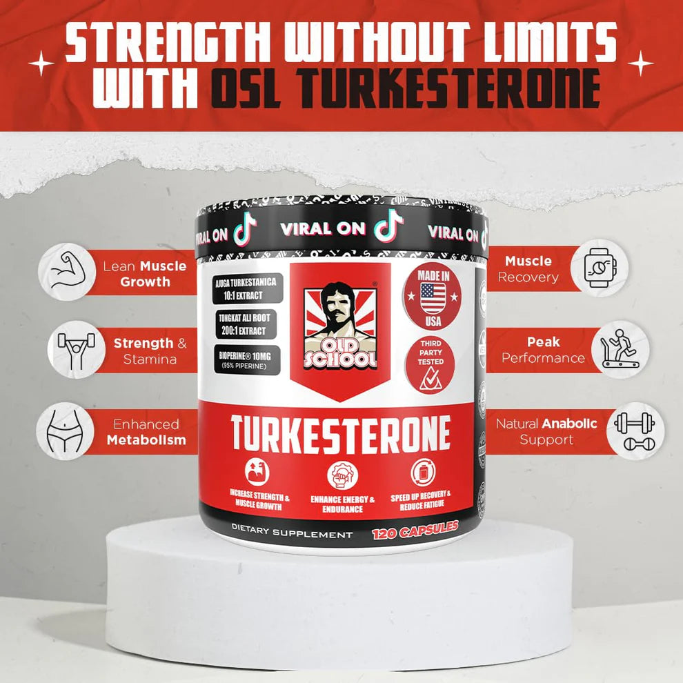 Suplemento Natural de testosterona para hombres – Turkesterona 1500 mg de potencia máxima con Tongkat Ali y BioPerine® + Músculo, recuperación y resistencia – 120 cápsulas