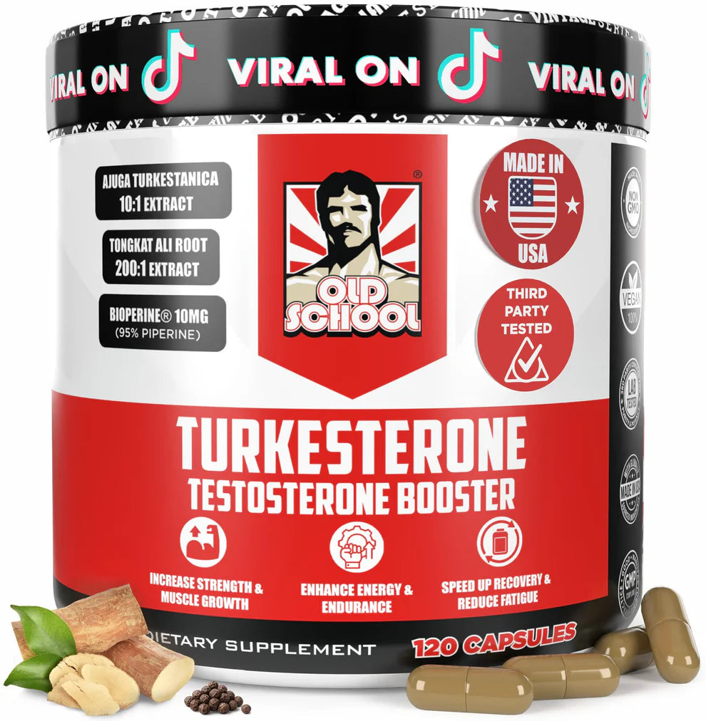 Suplemento Natural de testosterona para hombres – Turkesterona 1500 mg de potencia máxima con Tongkat Ali y BioPerine® + Músculo, recuperación y resistencia – 120 cápsulas