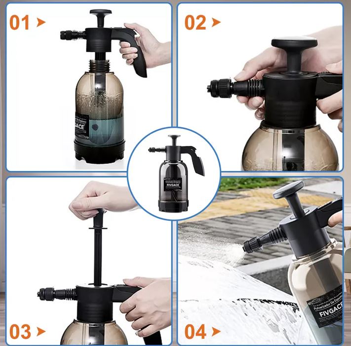 Pulverizador de Espuma 2L FIVGACE – Ahorra Agua, Tiempo y Energía en Cada Lavado 💧⏱️