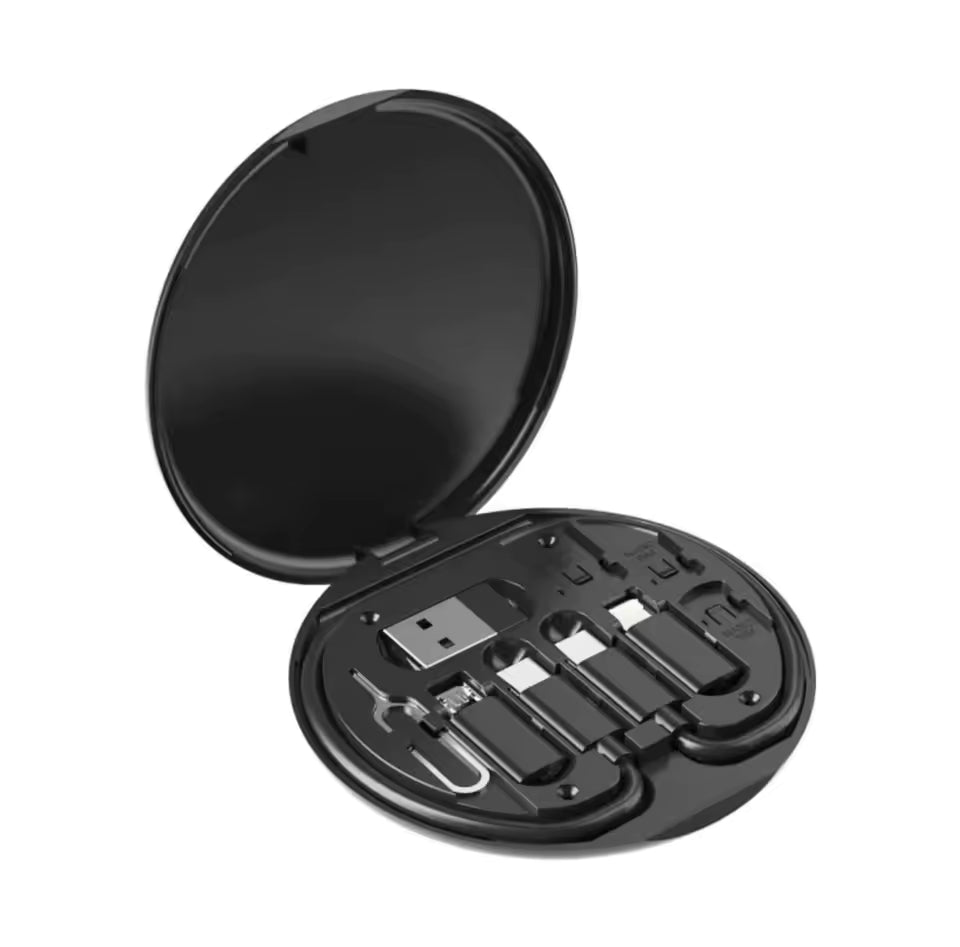 Caja de almacenamiento de cables de datos portátil multifuncional Sin espejo
