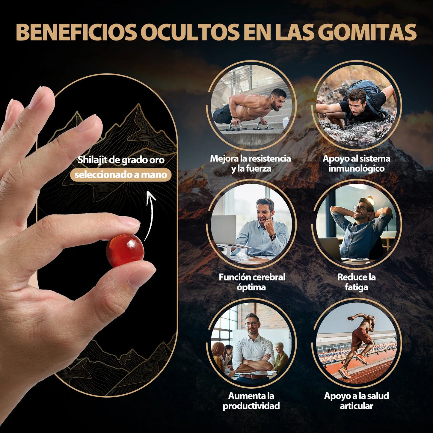 🏔️✨ WindBoss Gold Shilajit Gummies – 3000mg de Energía del Himalaya ✨🏔️ (Grado Oro)