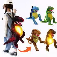 Mochila de Dinosaurio de Felpa con Luz y Sonido mochila realista de dinosaurio de peluche 3D