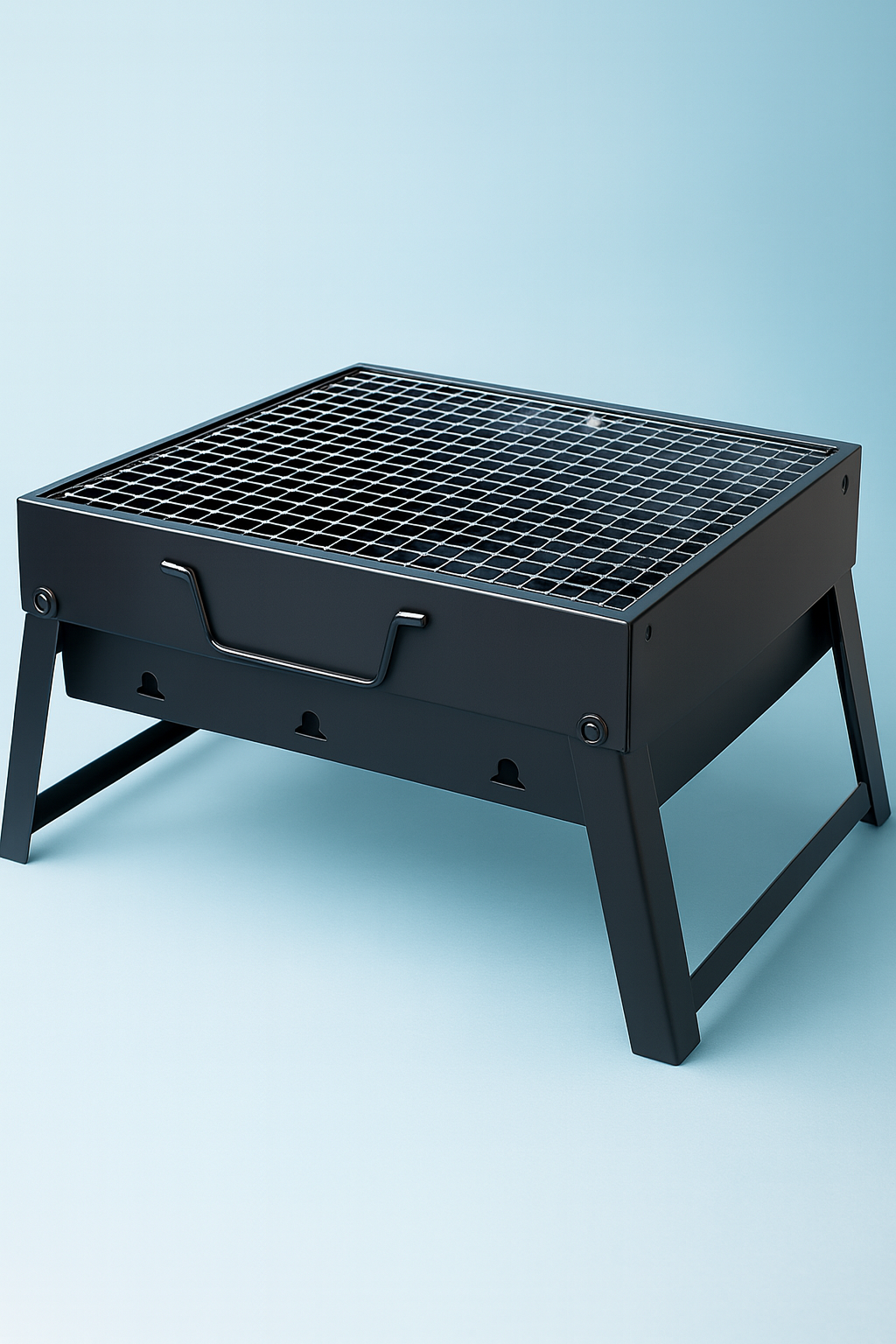 Asador de carne portátil a carbón con parrilla