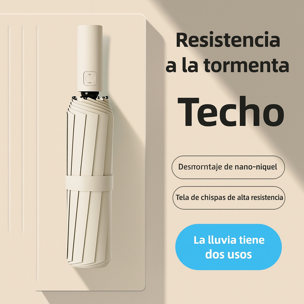 SOMBRILLA CON BOTÓN AUTOMÁTICO PARA FÁCIL UTILIDAD, LIGERO Y ALTAMENTE RESISTENTE