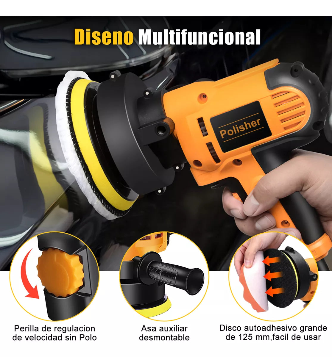Pulidora eléctrica para AUTO 700W – Acabado profesional en minutos