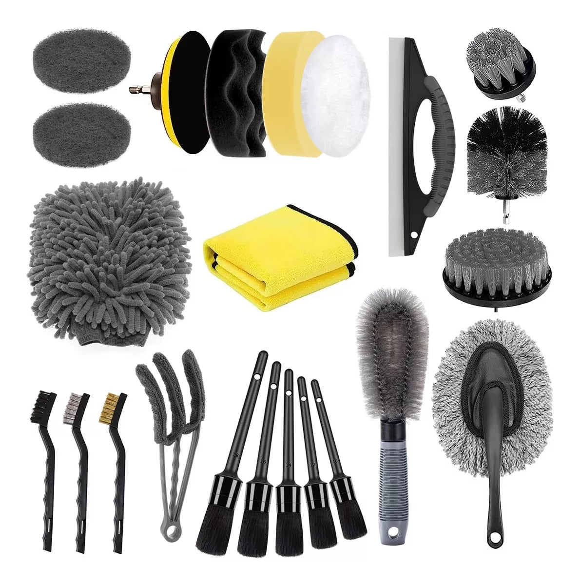 KIT de limpieza profesional para AUTO – 23 PIEZAS para un acabado impecable