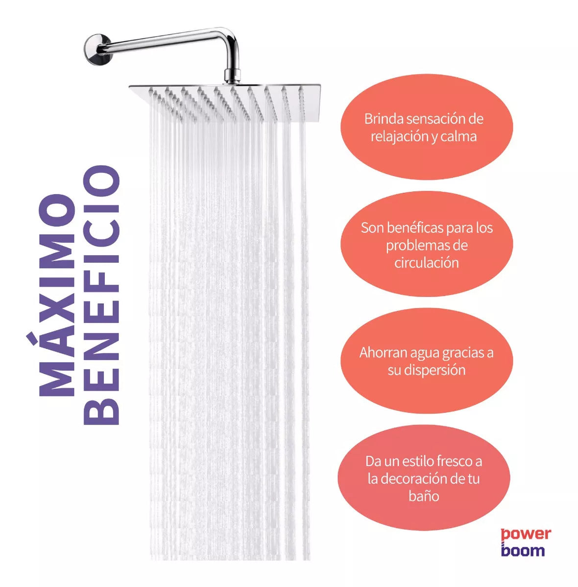 Regadera Cuadrada Tipo Lluvia 🚿 ACERO INOXIDABLE💦