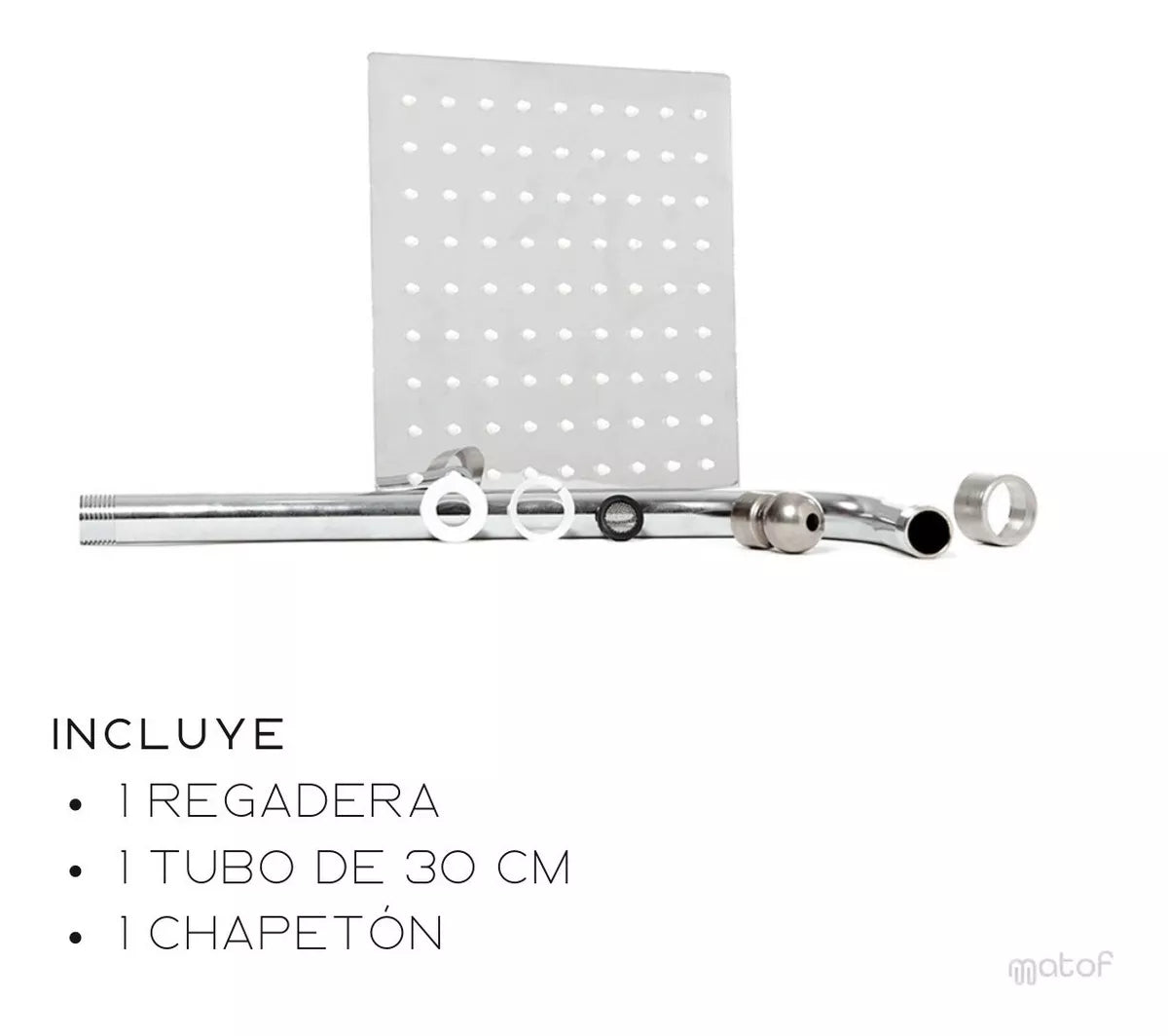 Regadera Cuadrada Tipo Lluvia 🚿 ACERO INOXIDABLE💦