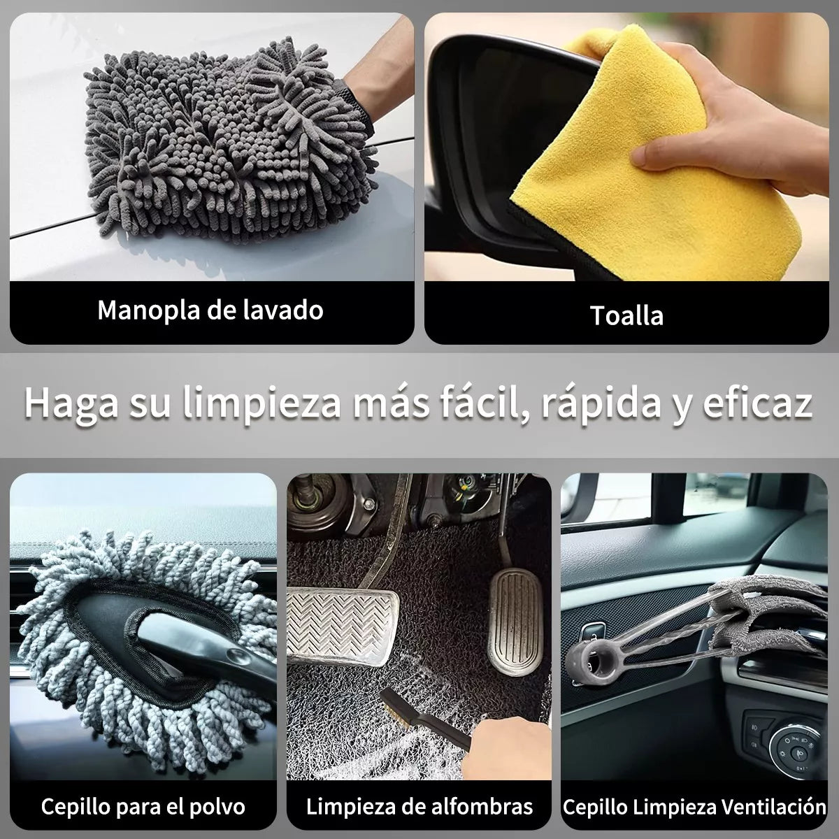 KIT de limpieza profesional para AUTO – 23 PIEZAS para un acabado impecable