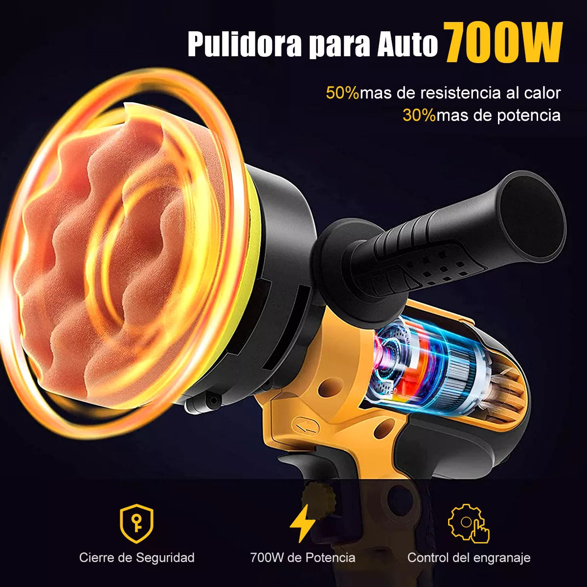 Pulidora eléctrica para AUTO 700W – Acabado profesional en minutos