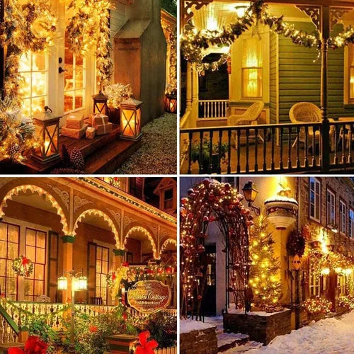 2 JUEGOS DE LUCES SOLARES LED IMPERMEABLE X 10 metros (200 foquitos x2)