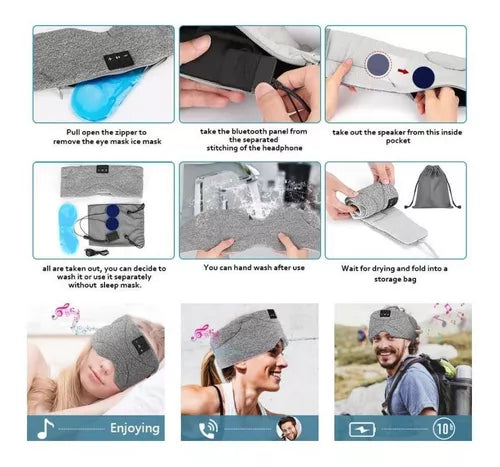 Antifaz Con Auriculares BLUETOOTH🌜 Super Suave Para Dormir