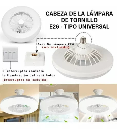 Ventilador + Luz Led FOCO ⚡ Silencioso y Moderno 3 Modos!