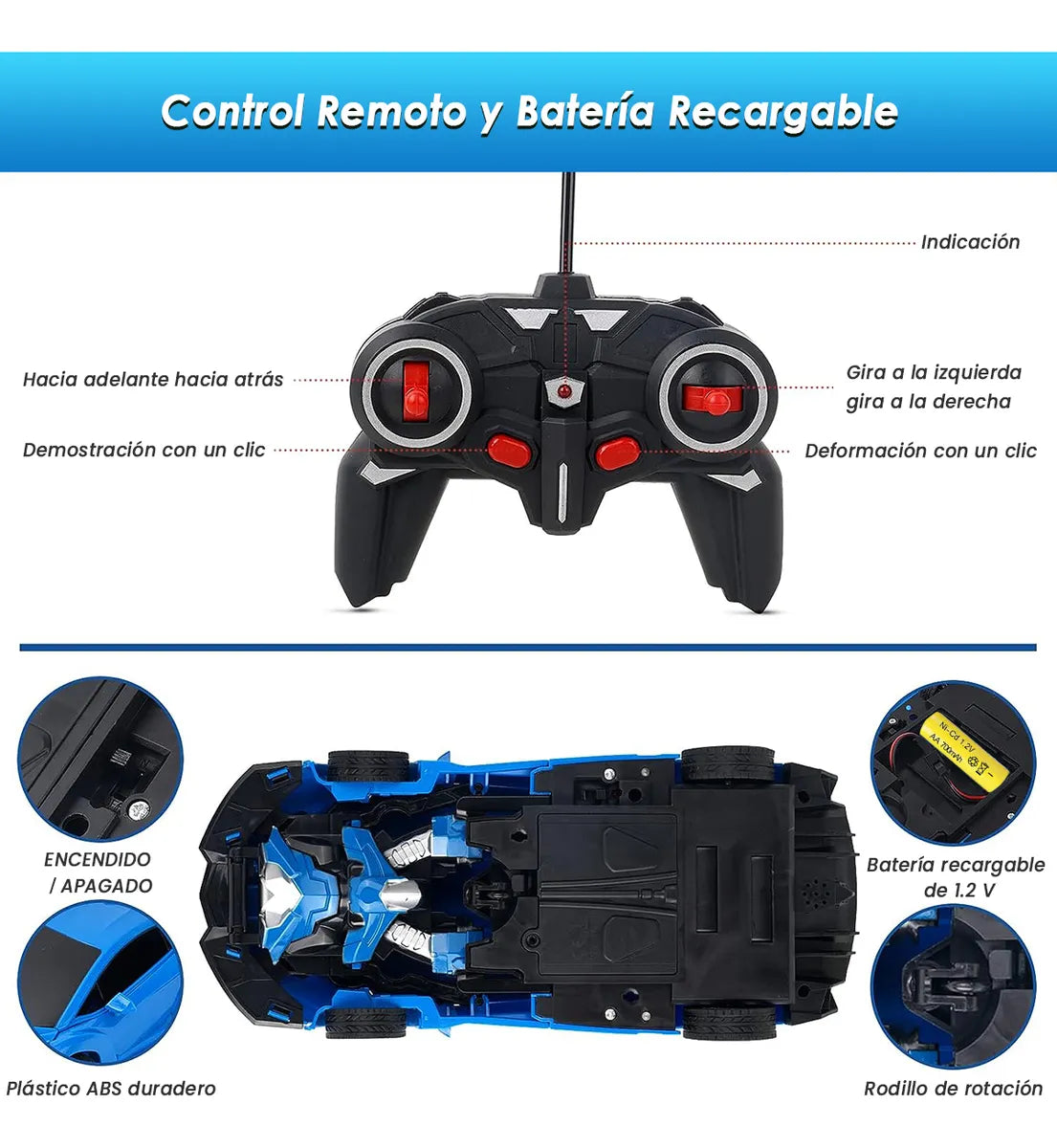De Auto a Robot en Segundos – Juega, Corre y Gira 360°
