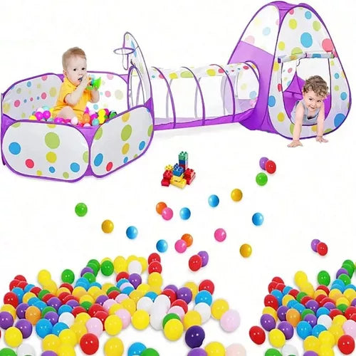 🏖️Juego Túnel de 3 Piezas Plegable de Piscina de Bolas Oceánicas🌊