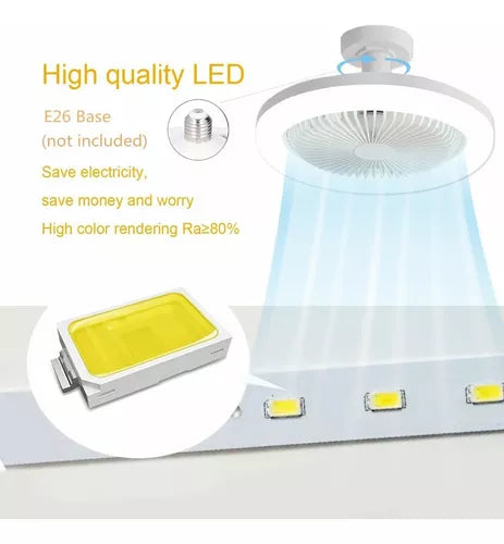 Ventilador + Luz Led FOCO ⚡ Silencioso y Moderno 3 Modos!