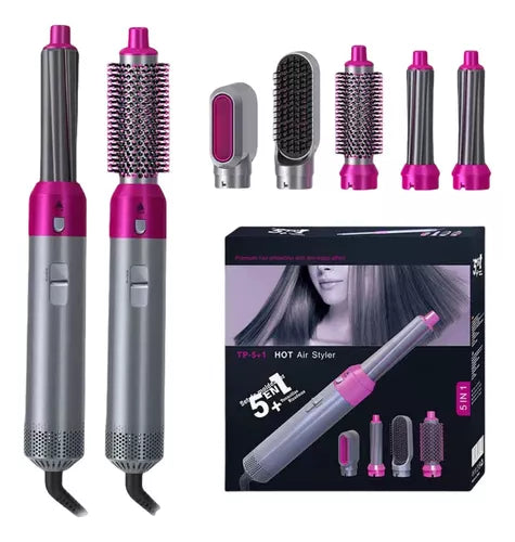 MULTICABEZAL 5 EN 1 👩🦱 CEPILLO ALISADOR, SECADOR, RIZADOR DE PELO