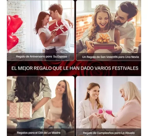 Collar De Corazón Y Flor Eterna 💖 PROMO San Valentín