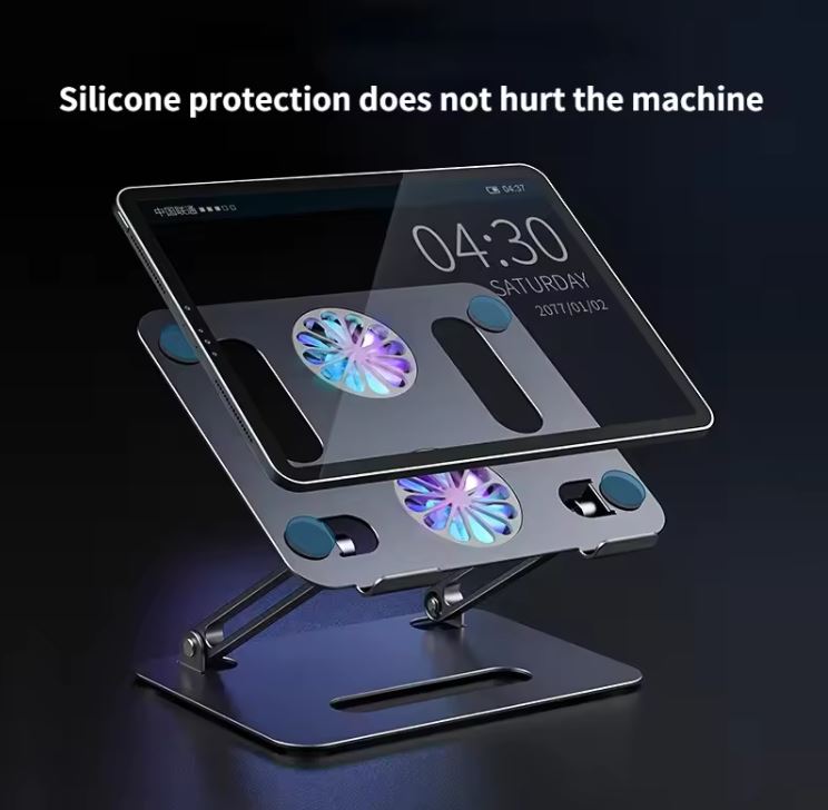 CoolStand™ Pro :🧊⚙️ Soporte con ventilador que cuida tu laptop y tu postura