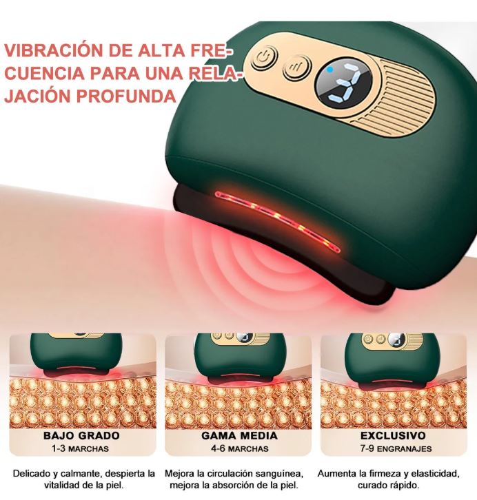 GlowStone™:Masajeador Facial con Calor, Vibración y Luz Roja