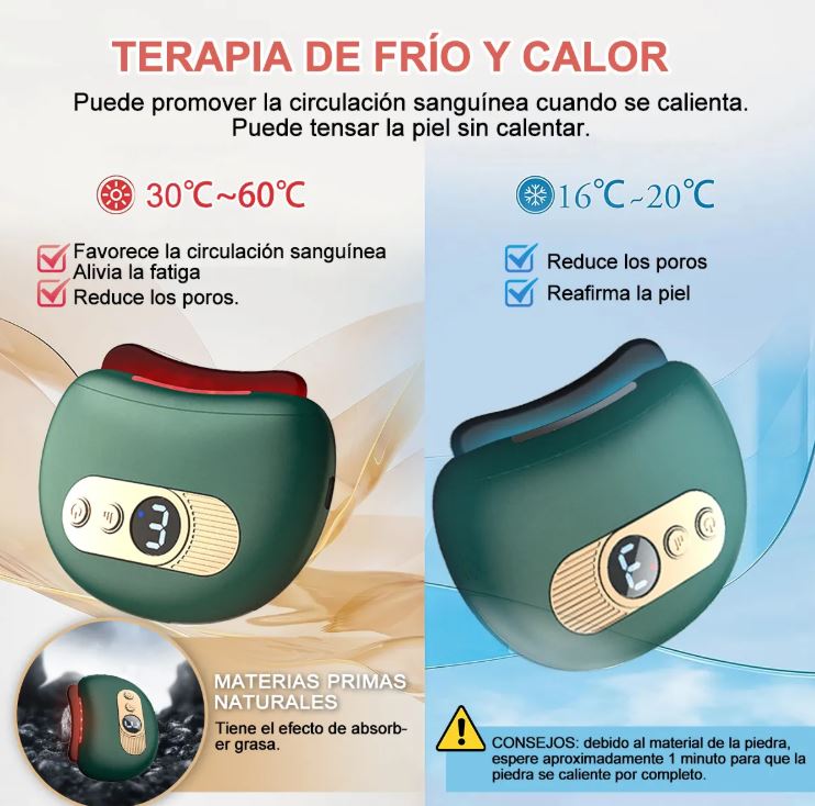 GlowStone™:Masajeador Facial con Calor, Vibración y Luz Roja