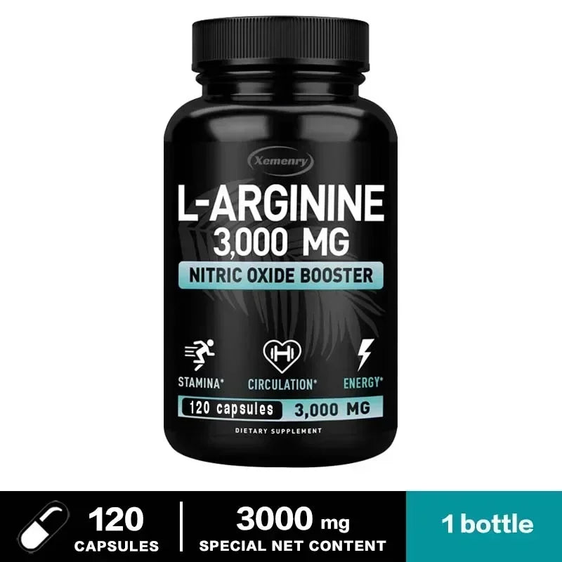 Muscle Flow X™ – Activa tu fuerza desde la raíz - L-Arginina + Oxido nítrico (120 cápsulas - para 2 meses)