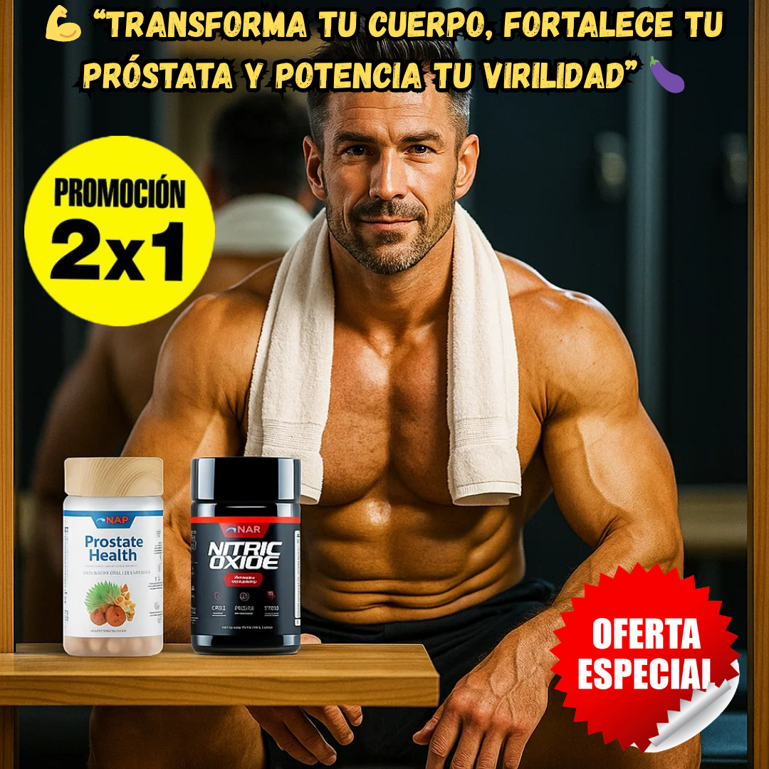 Óxido Nítrico Promax™ + Prostate Health en pack 2x1: Rendimiento, energía y salud masculina