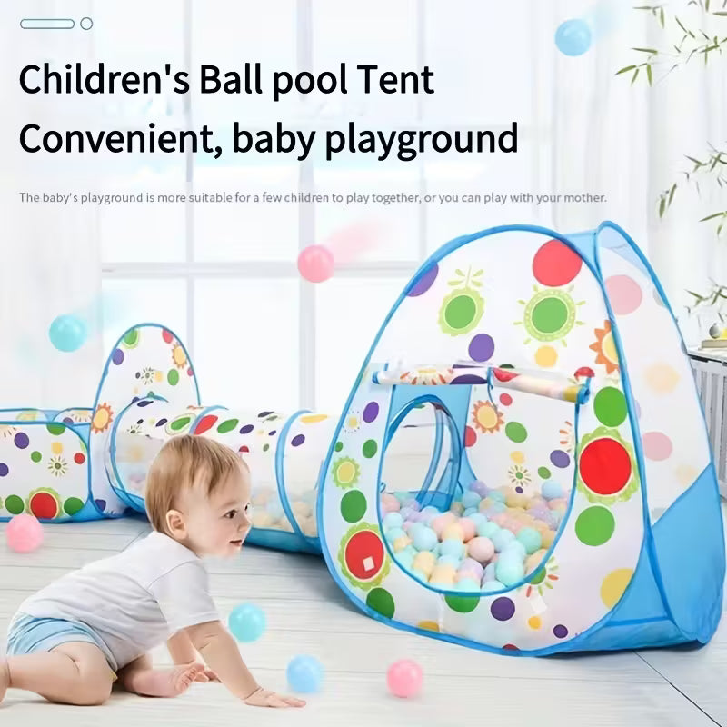 Túnel Interactivo para Niños con Canasta y Alberca de Pelotas
