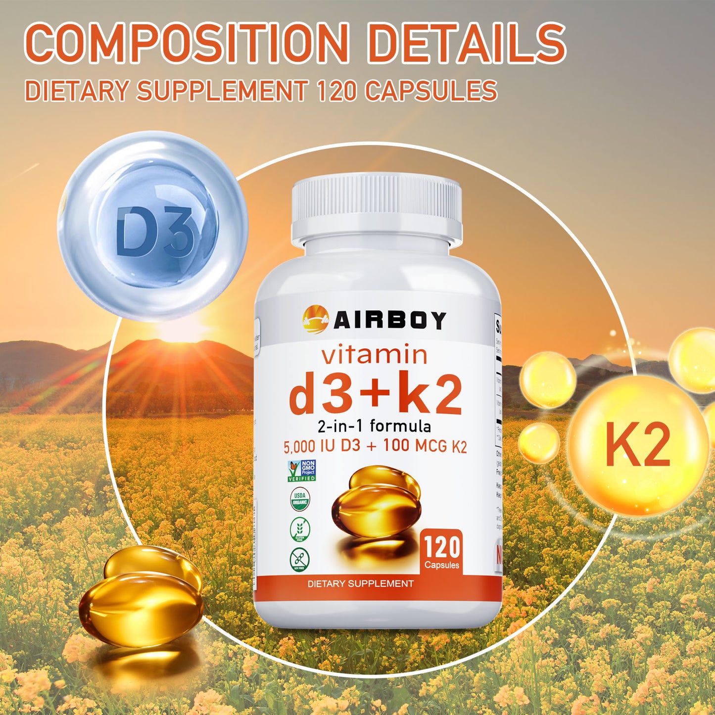 No es magia, es ciencia: D3 + K2, el combo que tu cuerpo pedía - 120 CAPSULAS ( 2 MESES )
