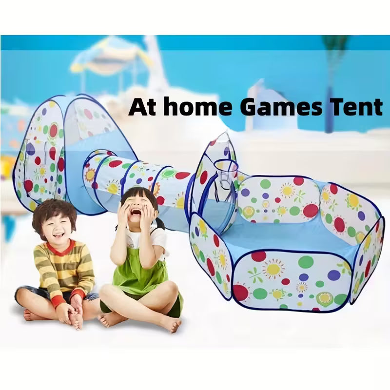 Túnel Interactivo para Niños con Canasta y Alberca de Pelotas
