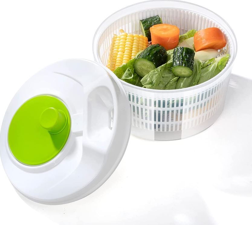 FreshSpin™:El Colador 3 en 1 para Ensaladas Frescas, Frutas y Verduras Siempre Listas 🥗